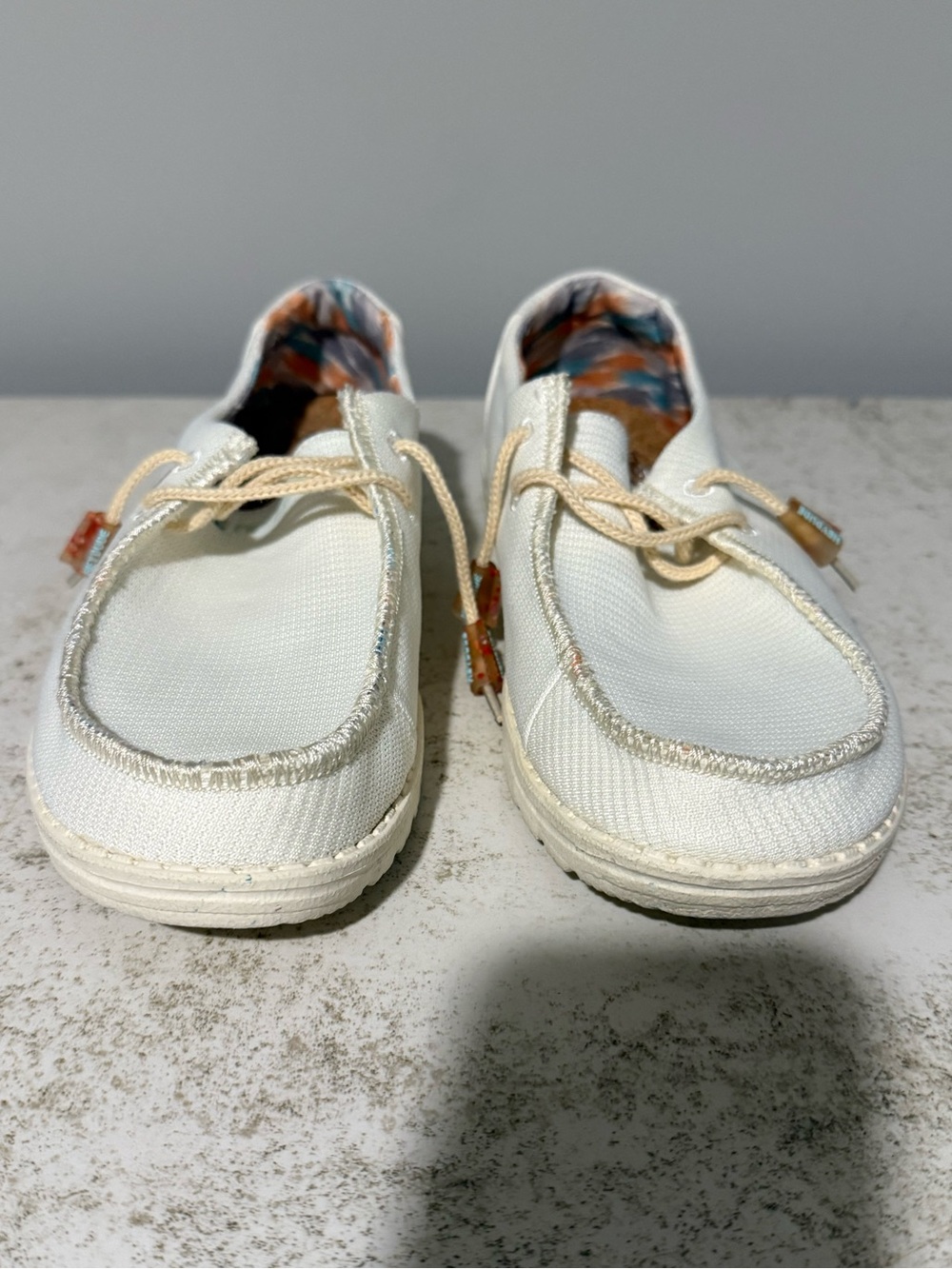 HEYDUDE Women's Wendy Eco Sox White slip-on shoes, Size 11 - Picture 4 of 10